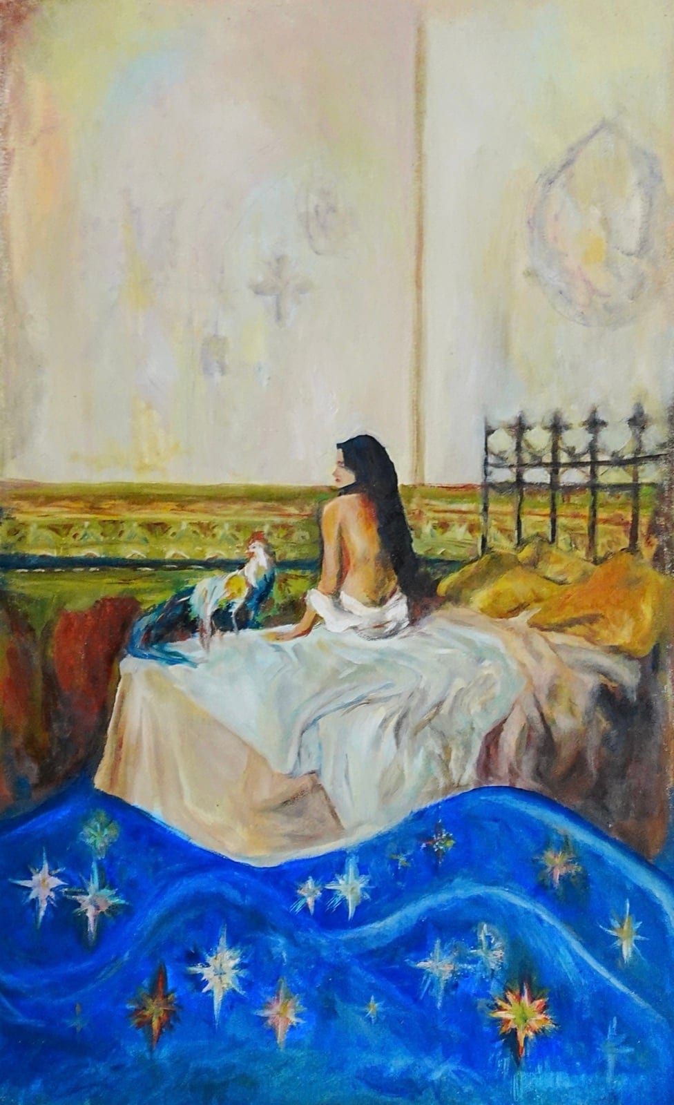 Ethereal Dream, original oil painting on paper by Mia Cugasi with dreamlike luminous quality, 20 by 12.5 inches